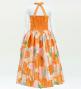 Hula Midi Halterneck Dress with Loke Lani Print / Luxury Collection / Orange / J2759or