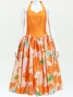 Hula Midi Halterneck Dress with Loke Lani Print / Luxury Collection / Orange / J2759or