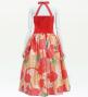Hula Midi Halterneck Dress with Loke Lani Print / Luxury Collection / Red / J2759rd