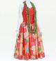 Hula Midi Halterneck Dress with Loke Lani Print / Luxury Collection / Red / J2759rd