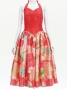 Hula Midi Halterneck Dress with Loke Lani Print / Luxury Collection / Red / J2759rd