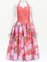 Hula Midi Halterneck Dress with Loke Lani Print / Luxury Collection / Salmon Pink / J2759spi