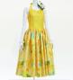 Hula Midi Halterneck Dress with Loke Lani Print / Luxury Collection / Yellow / J2759ye