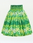Hula Pa'u Skirt with Tiare Print / Green / J2765