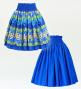 Hula Double & Reversible Pau Skirt with Tiare Print / Royal Blue / G2773