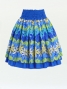 Hula Double & Reversible Pau Skirt with Tiare Print / Royal Blue / G2773