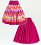 Hula Double & Reversible Pau Skirt with Tiare Print / Deep Rose / G2775