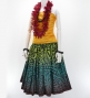 Hula Pa'u Skirt with Kahiko Print / Green&Brown / G2785