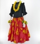 Hula Pa'u Skirt with Lehua Print / Red / G2797
