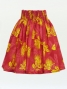 Hula Pa'u Skirt with Lehua Print / Red / G2797