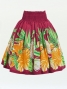 Hula Pa'u Skirt with Hawaiian Flower Print / Red / G2813