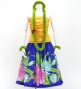 Hula Pa'u Skirt with Hawaiian Flower Print / Blue / G2817