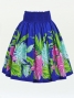 Hula Pa'u Skirt with Hawaiian Flower Print / Blue / G2817