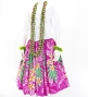 Hula Pa'u Skirt with Plumeria & Leaf Print / Pink / J2821
