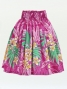 Hula Pa'u Skirt with Plumeria & Leaf Print / Pink / J2821