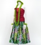 Hula Pa'u Skirt with Plumeria & Leaf Print / Brown / G2825