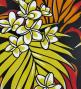 Hula Pa'u Skirt with Plumeria & Leaf Print / Black / G2827