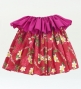 Tahitian Skirt with Plumeria Print / Red / G2835