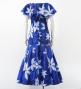 Hula Long Dress with Tiare Print / Luxury Collection / Navy / J2843nv