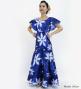 Hula Long Dress with Tiare Print / Luxury Collection / Navy / J2843nv