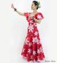 Hula Long Dress with Tiare Print / Luxury Collection / Red / J2843rd