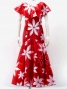 Hula Long Dress with Tiare Print / Luxury Collection / Red / J2843rd