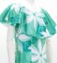 Hula Long Dress with Tiare Print / Luxury Collection / Turquoise Blue / J2843tbl
