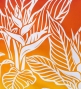 Hula Pa'u Skirt with Bird of Paradise Print / Orange & Plum /G2933