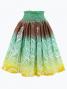 Hula Pa'u Skirt with Bird of Paradise Print / Yellow & Brown /G2941