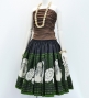 Hula Pa'u Skirt with Kahiko Print / Black /G2943