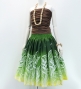 Hula Pa'u Skirt with Bird of Paradise Print / Yellow & Green /G2945