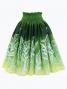 Hula Pa'u Skirt with Bird of Paradise Print / Yellow & Green /G2945