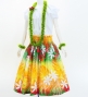 Hula Pa'u Skirt with Tiare Print / Red & Green /J2963