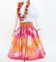 Hula Pa'u Skirt with Tiare Print / Fuchsia & Pink /G2969