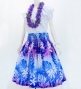 Hula Pa'u Skirt with Tiare Print / Royal Pink /G2971
