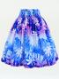Hula Pa'u Skirt with Tiare Print / Royal Pink /G2971