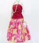Hula Pa'u Skirt with Hibiscus Print / Yellow & Pink /G2973