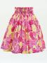 Hula Pa'u Skirt with Hibiscus Print / Yellow & Pink /G2973