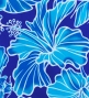 Hula Pa'u Skirt with Hibiscus Print / Blue /G2975