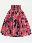 Hula Pa'u Skirt with Hibiscus Print / Black & Red /G2979