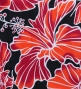 Hula Pa'u Skirt with Hibiscus Print / Black & Red /G2979