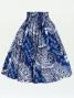 Hula Pa'u Skirt with Kahiko Print / Royal /G2987