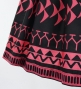 Hula Pa'u Skirt with Kahiko Print / Black & Red /G2989