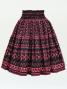 Hula Pa'u Skirt with Kahiko Print / Black & Red /G2989