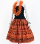 Hula Pa'u Skirt with Kahiko Print / Orange /G2995
