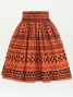 Hula Pa'u Skirt with Kahiko Print / Orange /G2995