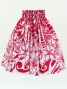 Hula Pa'u Skirt with Kahiko Print / White & Red /G2997