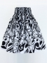 Hula Pa'u Skirt with Kahiko Print / White & Black /G2999