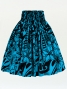 Hula Pa'u Skirt with Kahiko Print / Blue & Black /G3001