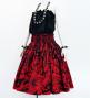 Hula Pa'u Skirt with Kahiko Print / Red & Black /G3003